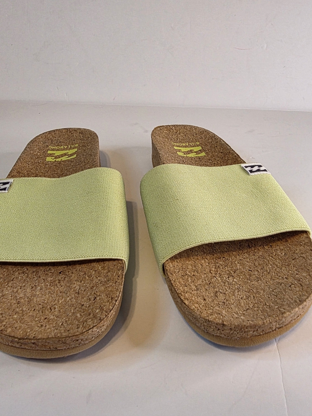 Billabong Light Green Cork Slide Sandals Size 7